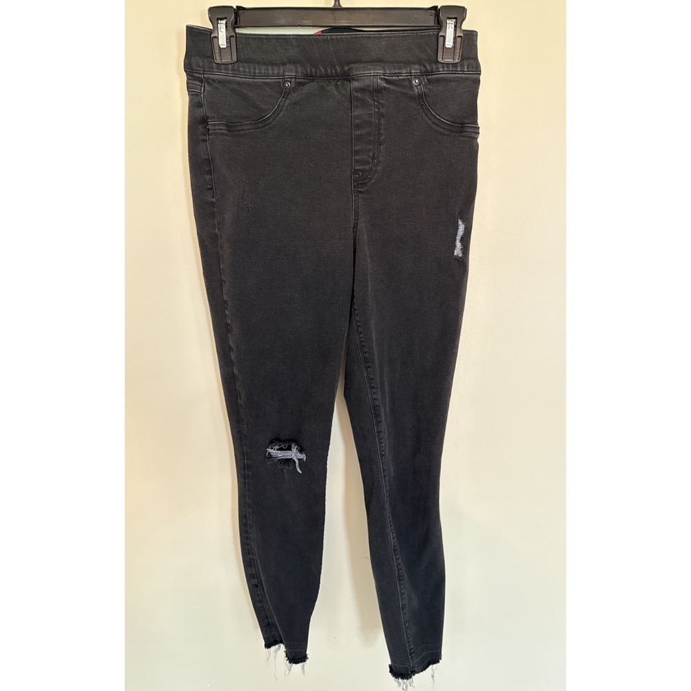 Spanx Black Elastic Waist Stretch Denim Jeggings Skinny Jeans Women's Size M